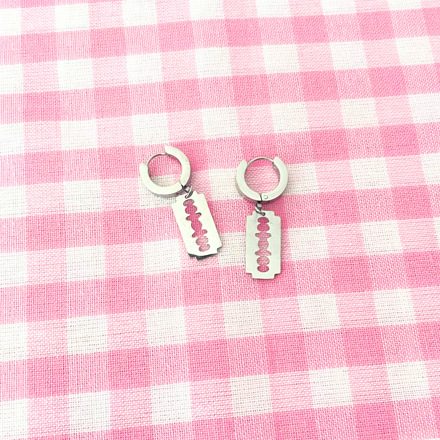Razor Blade Huggie Earrings