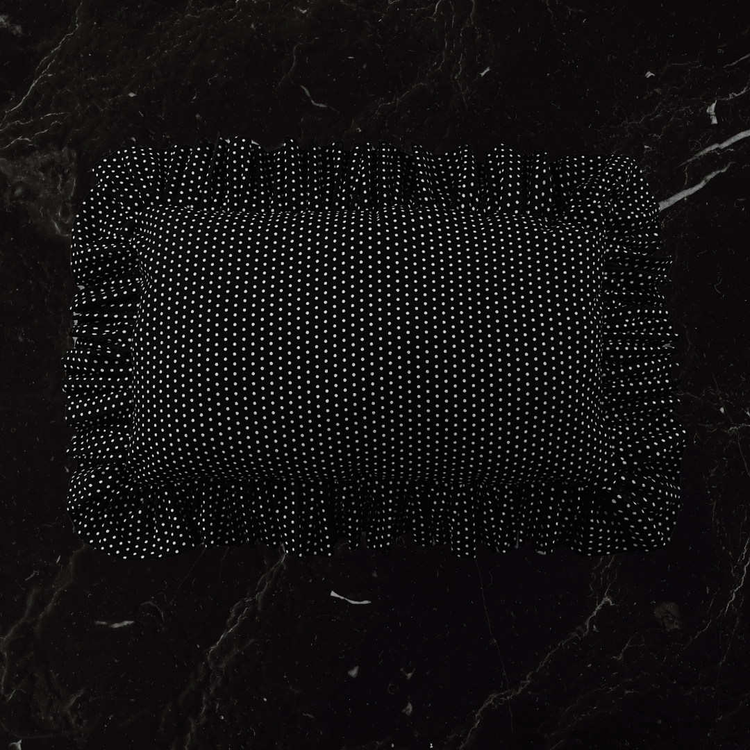 Black Ruffled Pillow