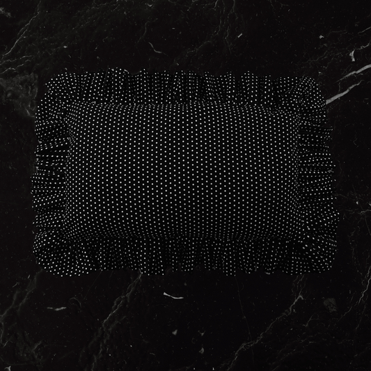 Black Ruffled Pillow