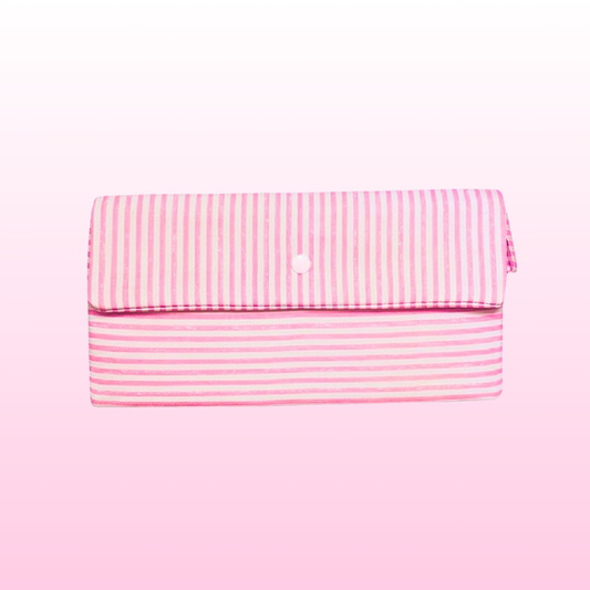 Pink Striped Nintendo Switch Pouch