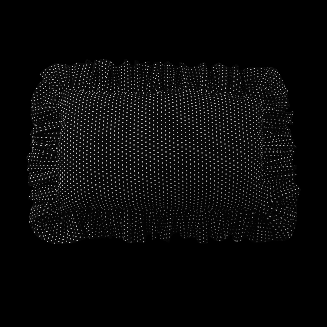 Black Ruffled Pillow