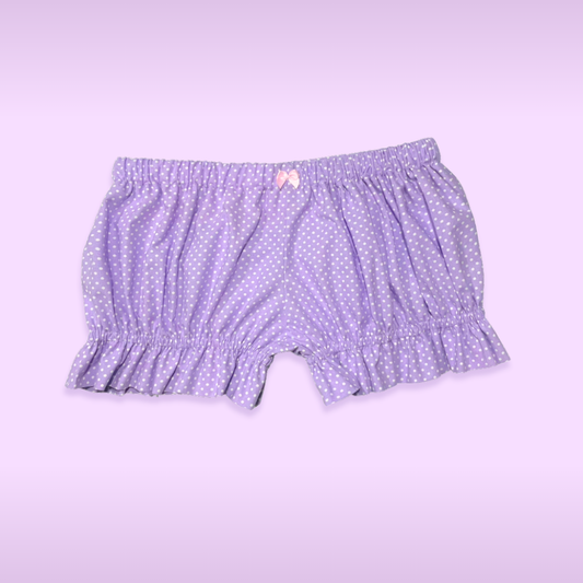 Cute Purple Dot Bloomer Mini Shorts